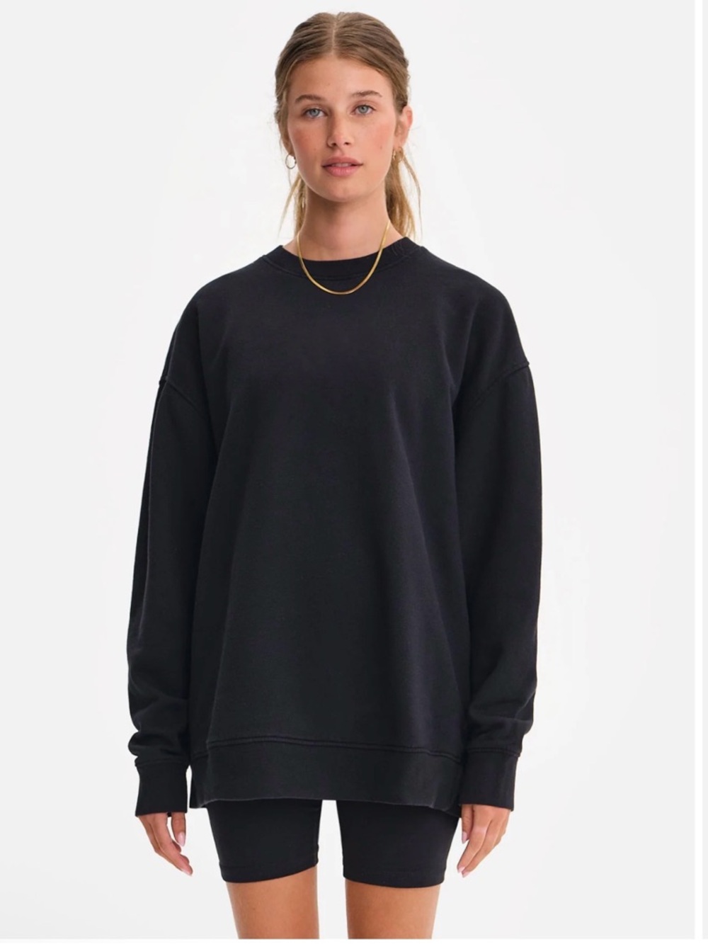 MATE The Label Organic Fleece Oversized Sweatshirt M/L Black